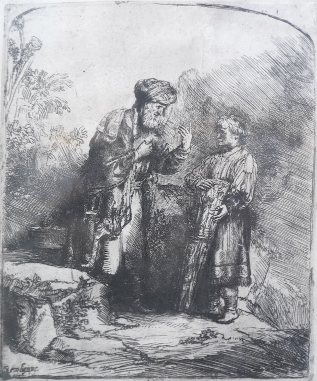 After Rembrandt van Rijn, Dutch 1606-1669, 'Abraham and Isaac'